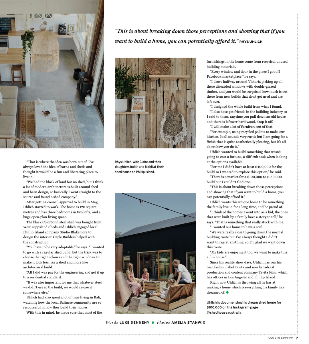 Shed House Australia Media Coverage